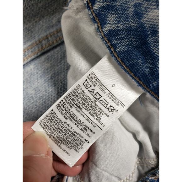 Old Navy Jeans Size 0 Womens Blue Fray Hem Stretch High Rise OG Straight NWT - Picture 5 of 14